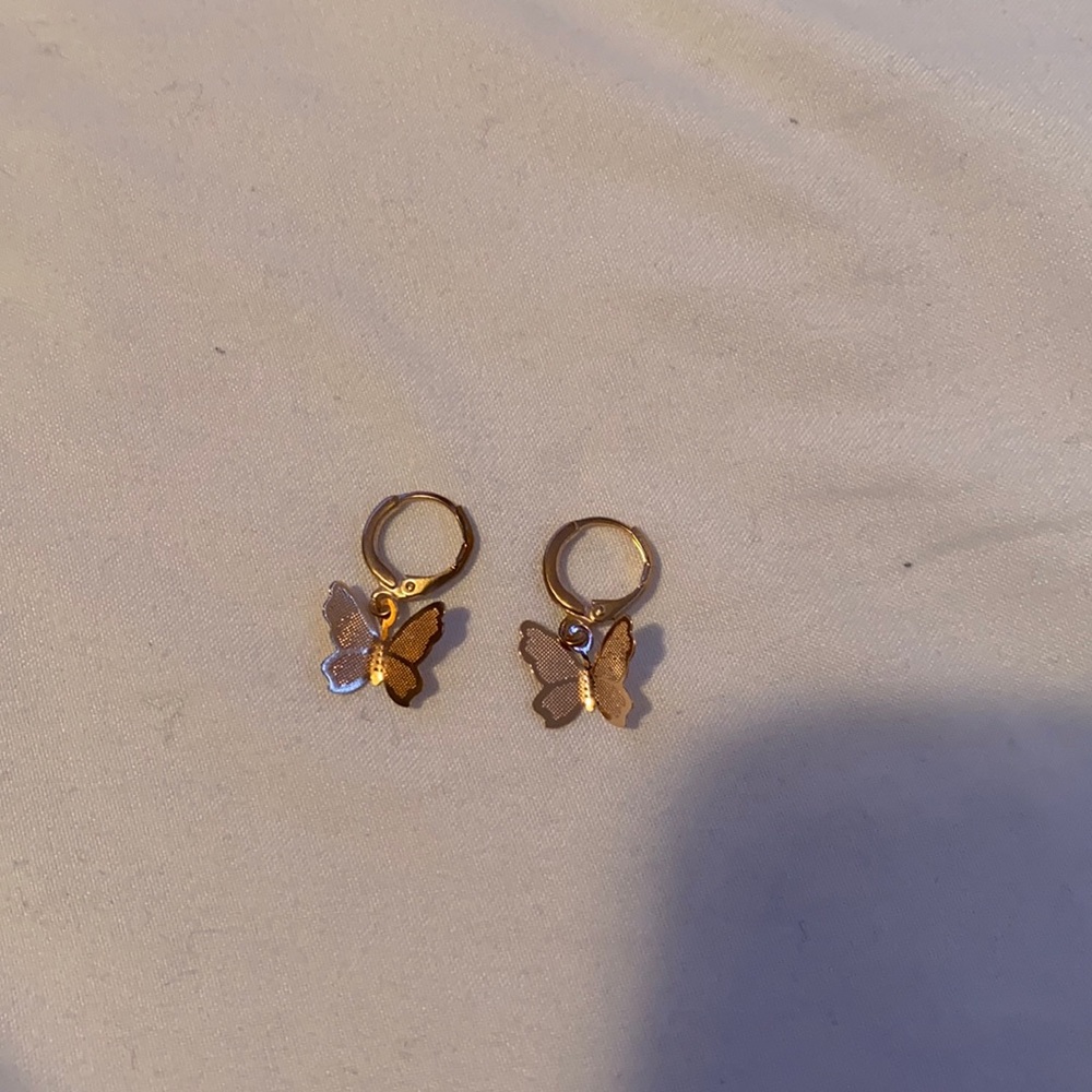 gold butterfly earrings